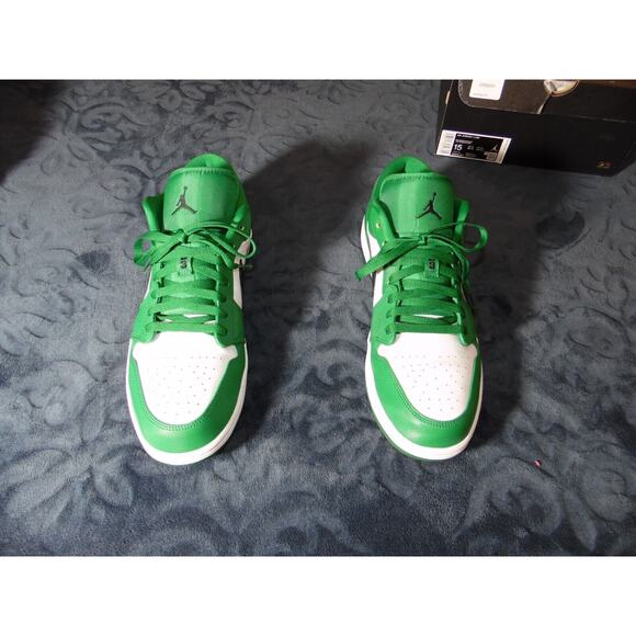 Jordan 1 Low Shoe Mens 15 Pine‎ Green (GS) EUC Basket Ball Trainer - Picture 3 of 12